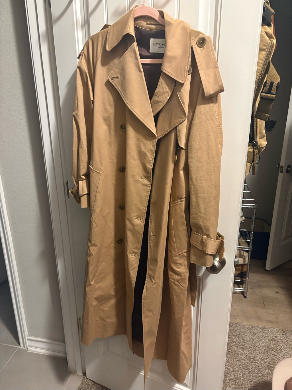 Nwot Mayson The Label Classic Camel Gabardine Trench Coat *Discontinued* — image 6 of 8